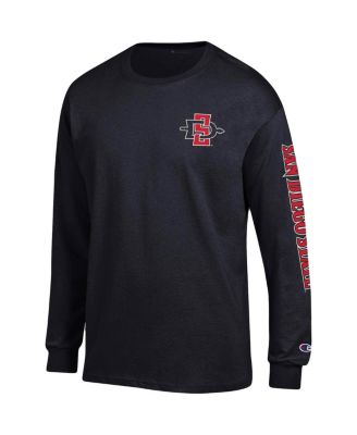 Men's Black San Diego State Aztecs Team Stack Long Sleeve T-shirt