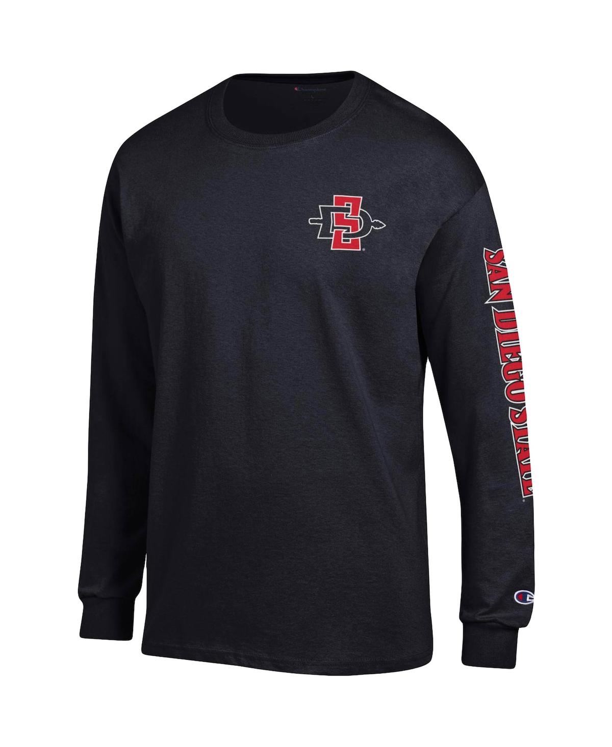 Men's ChampionSan Diego State Aztecs Team Stack Long Sleeve T-shirt - Black