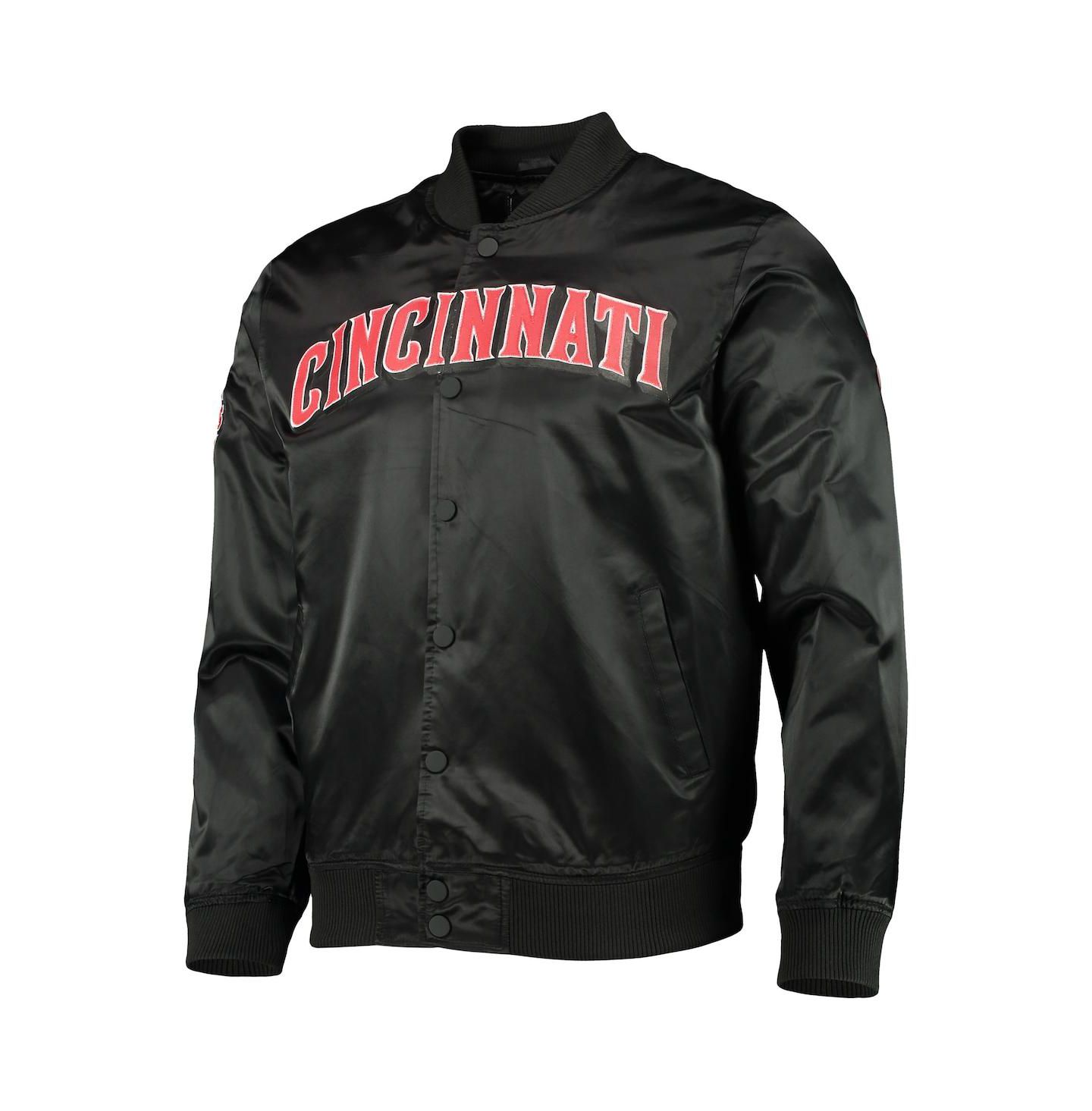 Мужская куртка Pro Standard Black Cincinnati Reds Wordmark Satin Full-Snap — фото 3