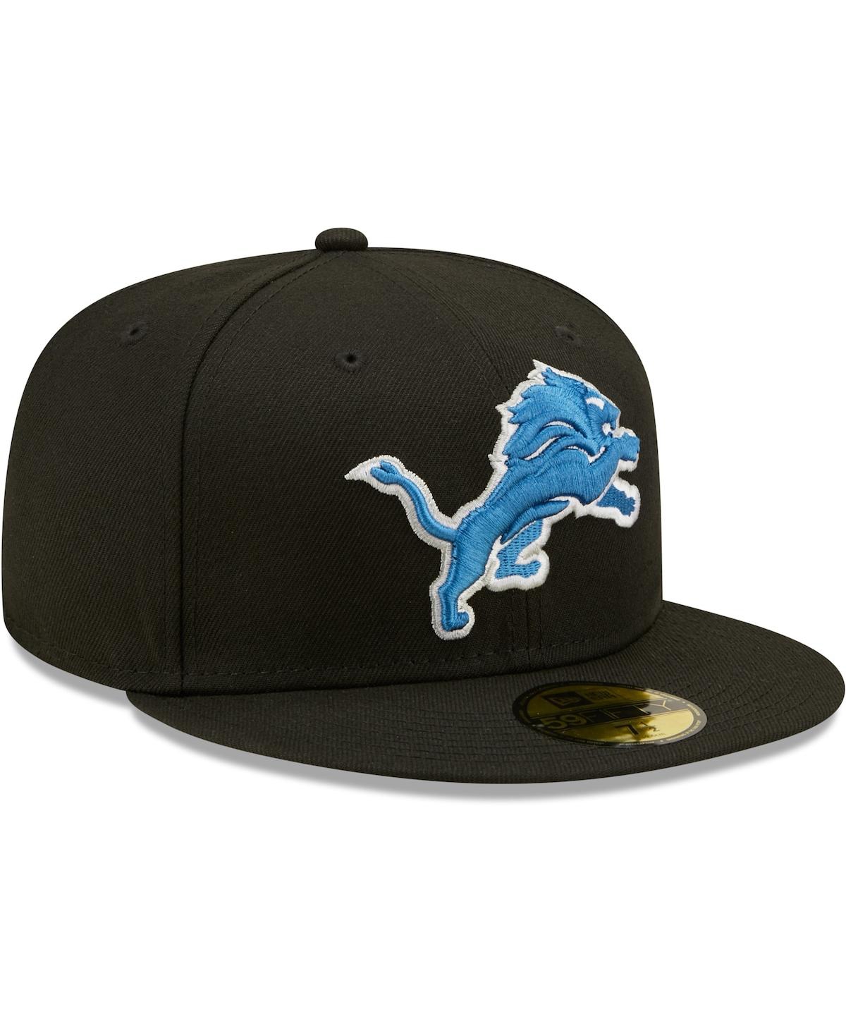 Men's New EraDetroit Lions Omaha Team 59Fifty Fitted Hat - Black