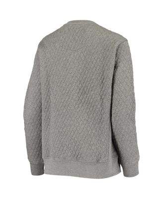 Women's Heathered Gray Auburn Tigers Moose Applique Quilted Pullover Sweatshirt