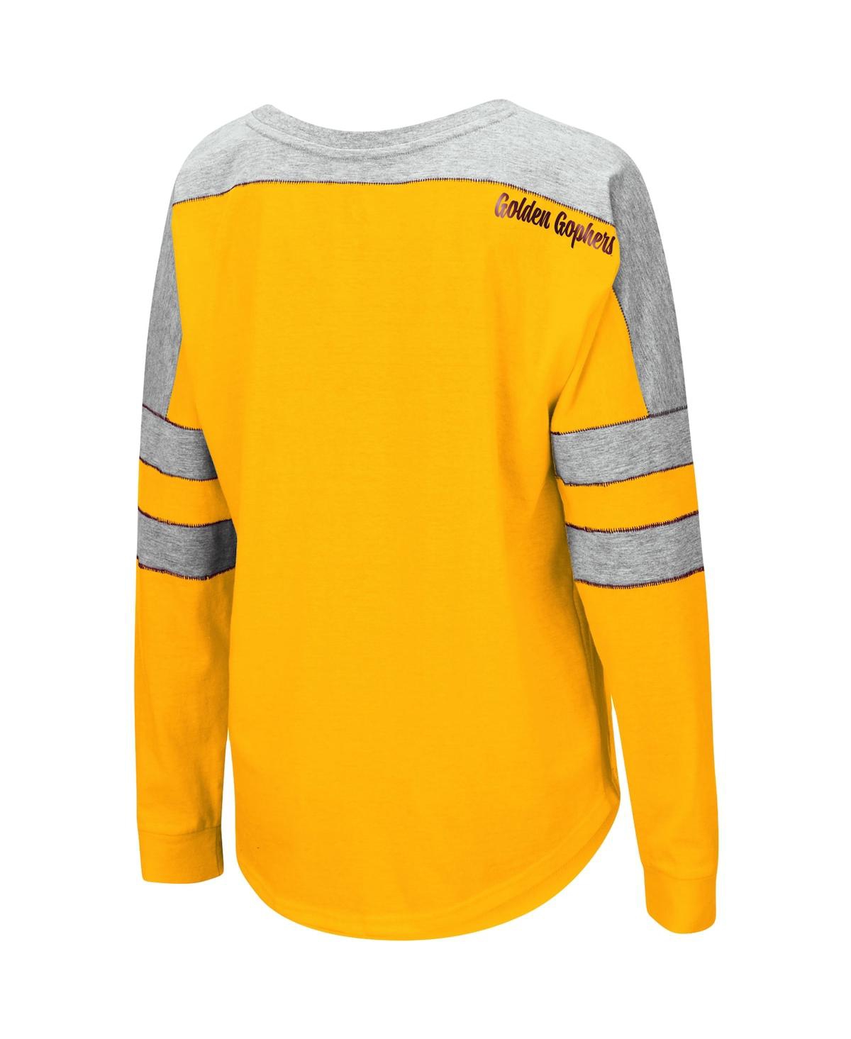 Women's ColosseumMinnesota Golden Gophers Trey Dolman Long Sleeve T-shirt - Gold