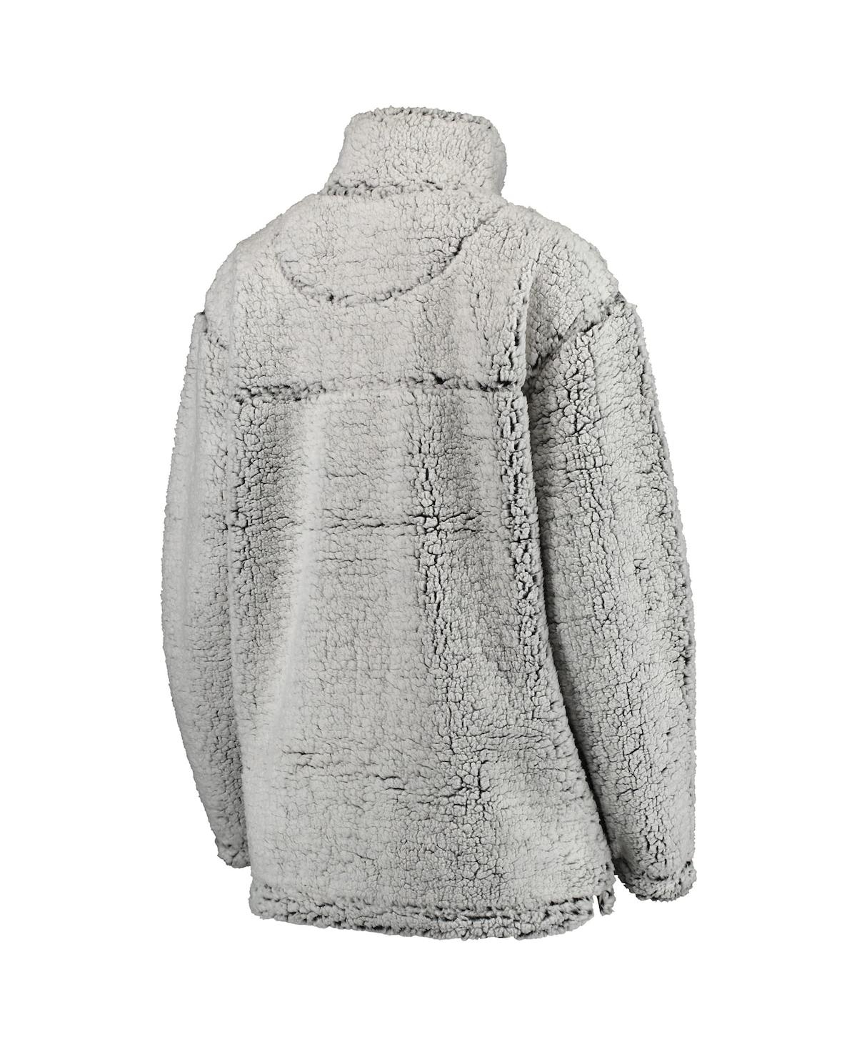 G-iii 4her By Carl Banks Gray Kansas City Chiefs Sherpa Quarter-zip Pullover Jacket In Gray