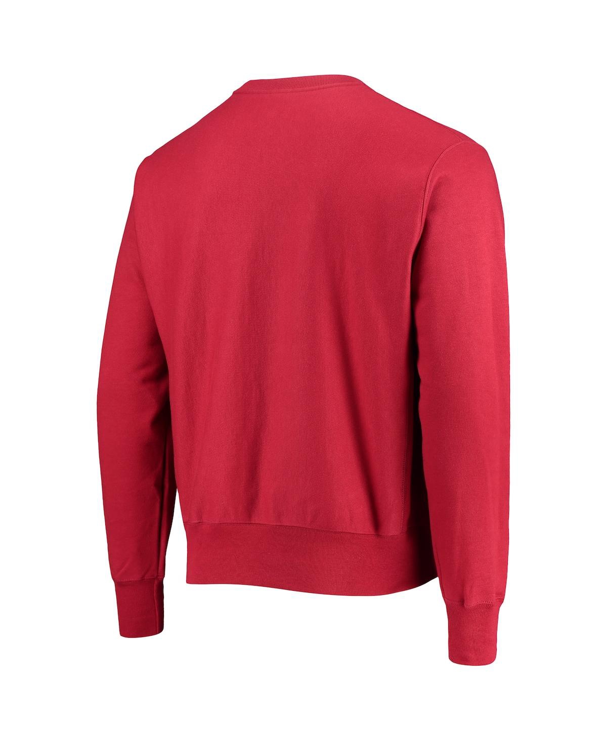 Shop Champion Men's  Crimson Indiana Hoosiers Vault Logo Reverse Weave Pullover Sweatshirt