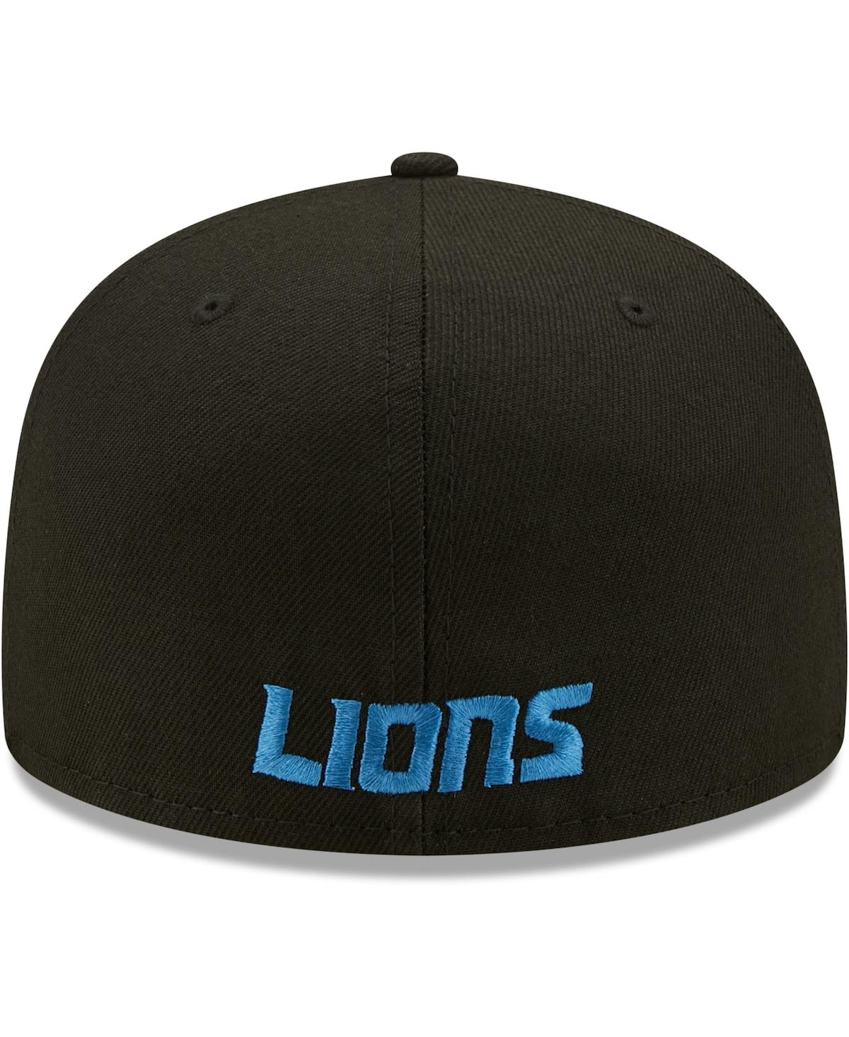 Men's New EraDetroit Lions Omaha Team 59Fifty Fitted Hat - Black