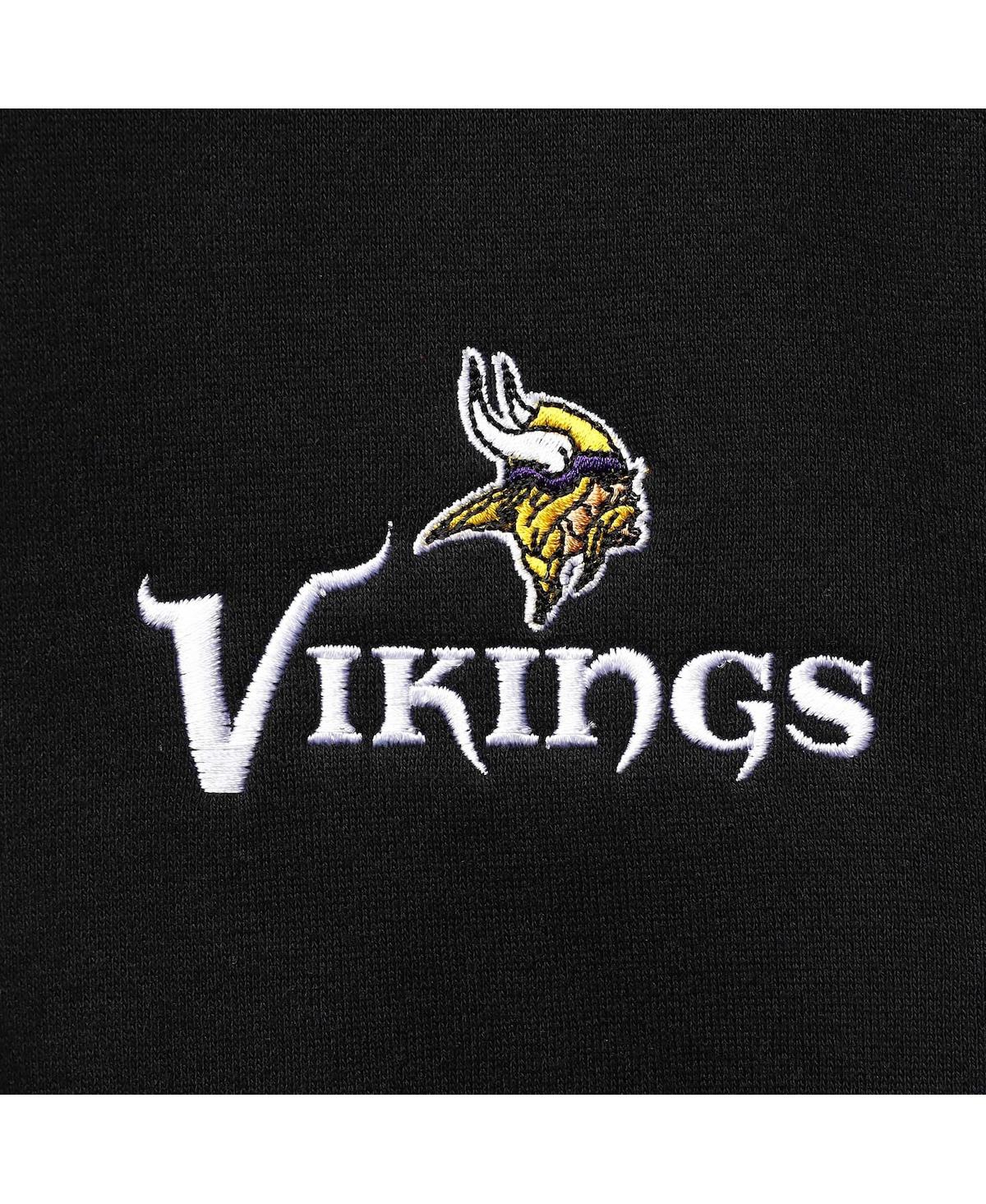 DUNBROOKE MEN'S DUNBROOKE BLACK MINNESOTA VIKINGS CRAFTSMAN THERMAL-LINED FULL-ZIP HOODIE 