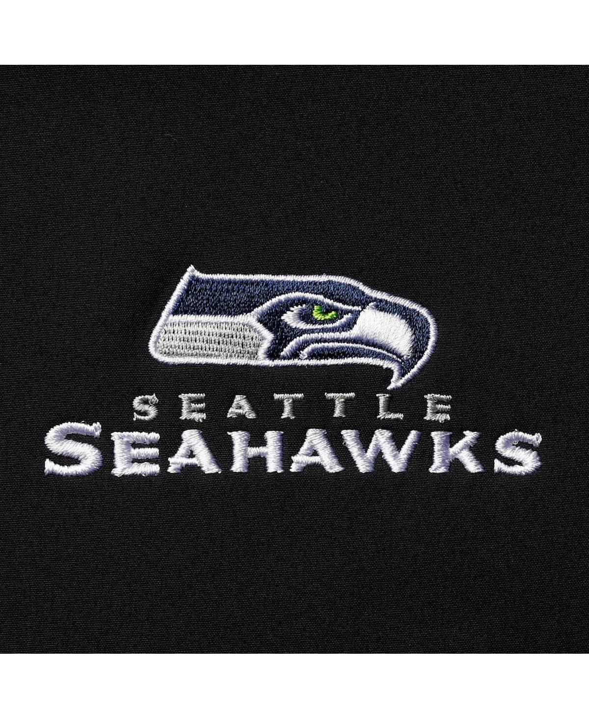 DUNBROOKE MEN'S DUNBROOKE REALTREE CAMO AND BLACK SEATTLE SEAHAWKS CIRCLE HUNTER SOFTSHELL FULL-ZIP JACKET 