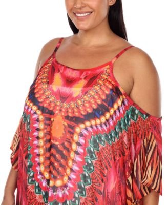 Plus Size Sheer Maxi Caftan