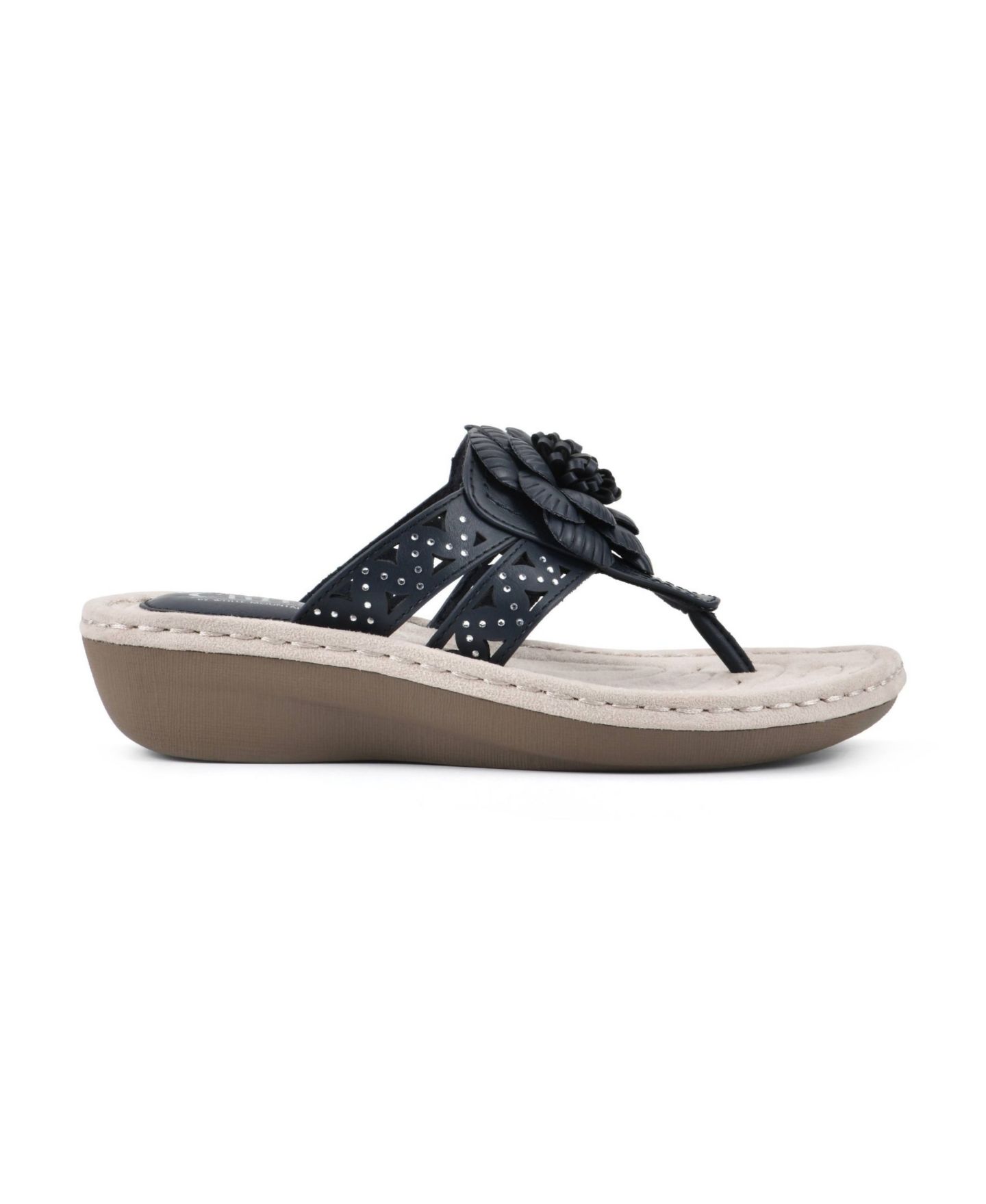 Женские сандалии Cliffs by White Mountain Cynthia Thong Sandal, цвет: Тёмно-синий гладкий — фото 2