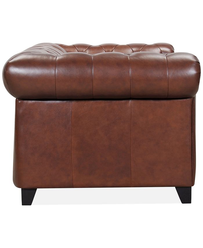 Furniture Ciarah Chesterfield Leather Sofa, Created for Macys Macy's