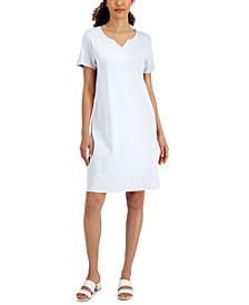 Women's Cotton Split-Neck Dress, Created for Macy's