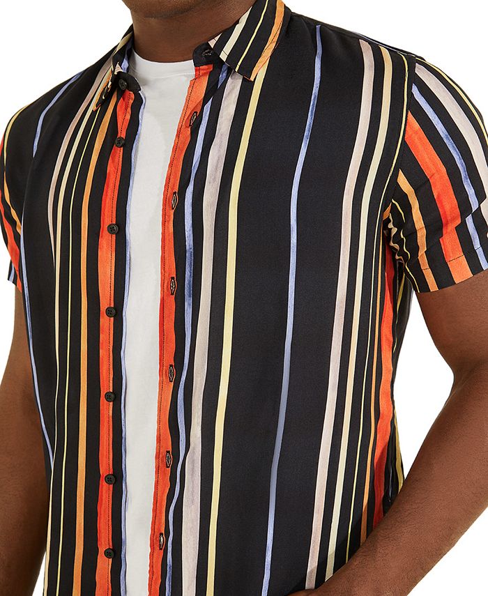 GUESS Men's Eco Hampton Striped Shirt & Reviews - Casual Button-Down ...