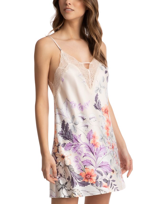 Sierra  Satin Nightgown Floral Pajamas Sleepwear Slip – Lunachi Nightwear