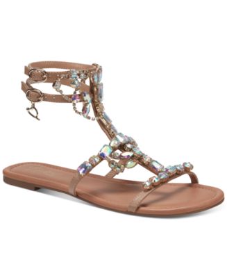 Thalia Sodi Women's Jenesis Embellished Flat Sandals - Macy's