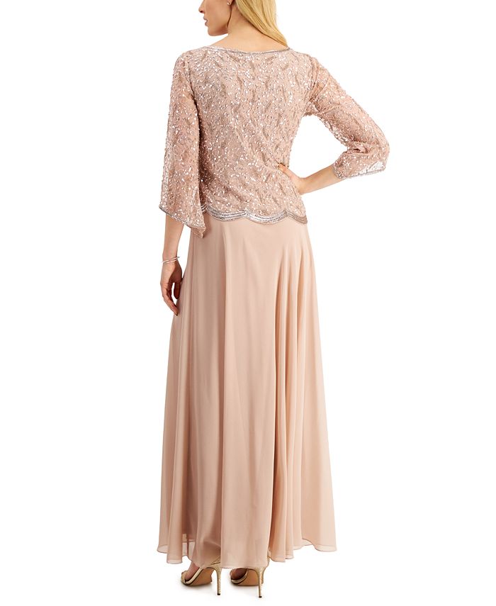 J Kara Embellished 3/4-Sleeve Dress & Reviews - Dresses - Women - Macy's