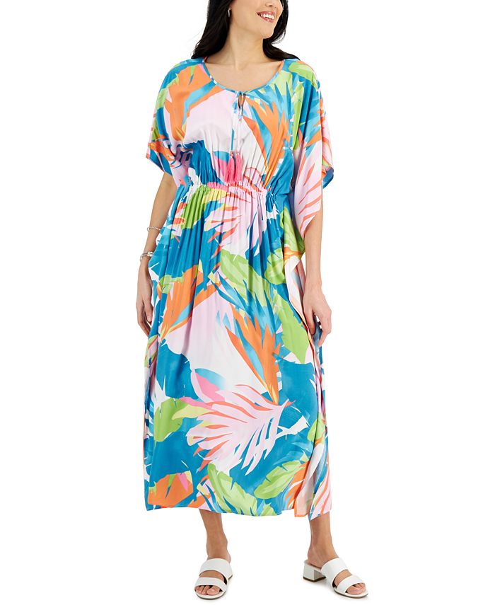 JM Collection Women's Tropical-Print Maxi Dress - Macy's
