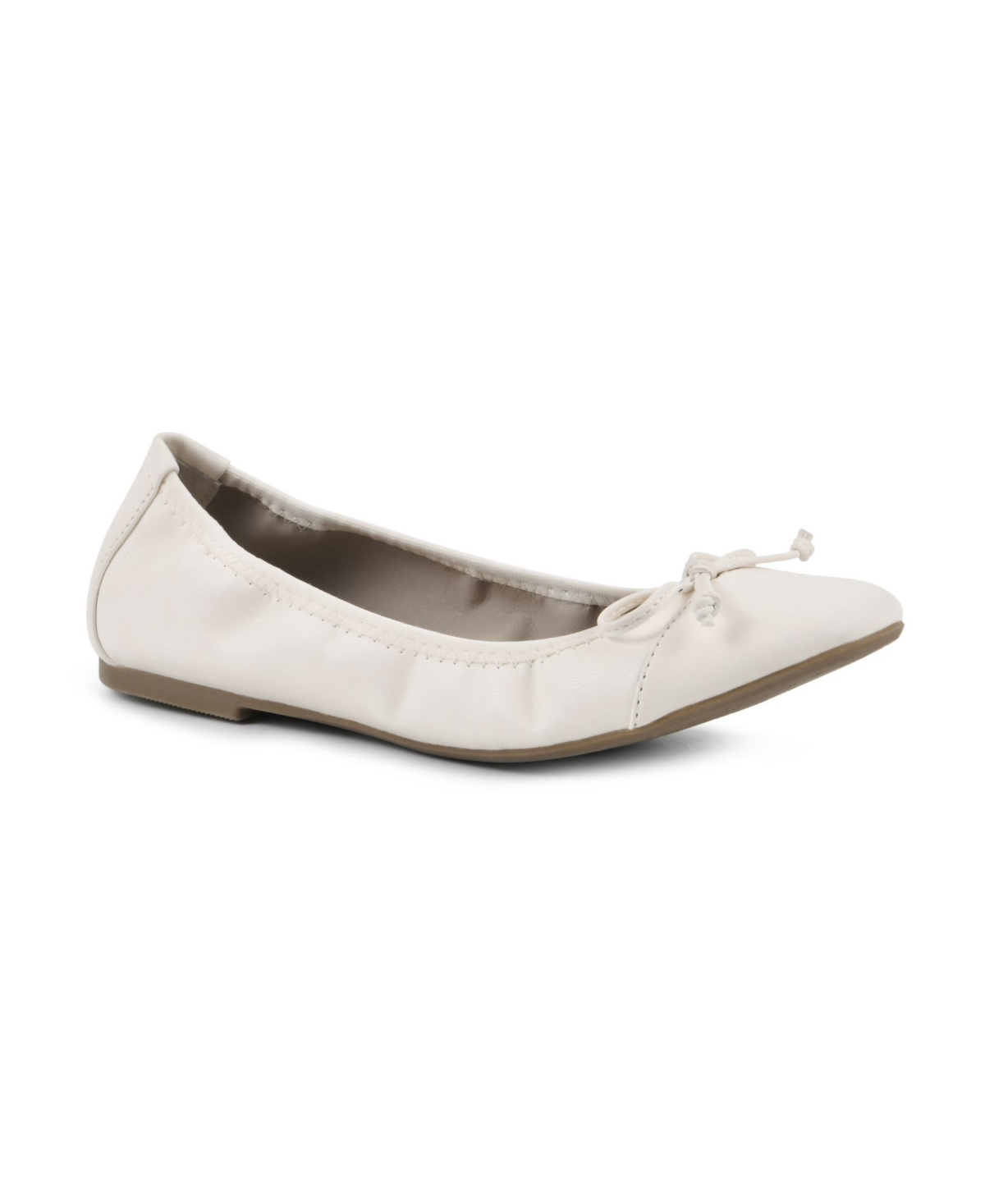 White Mountain Women's Sunnyside Ballet Flat Women's Shoes In Butter Cream Smooth