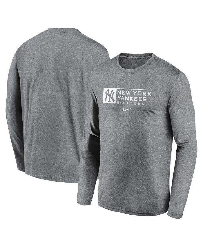 Men's Nike Heathered Charcoal New York Yankees Authentic Collection  Performance Long Sleeve T-Shirt