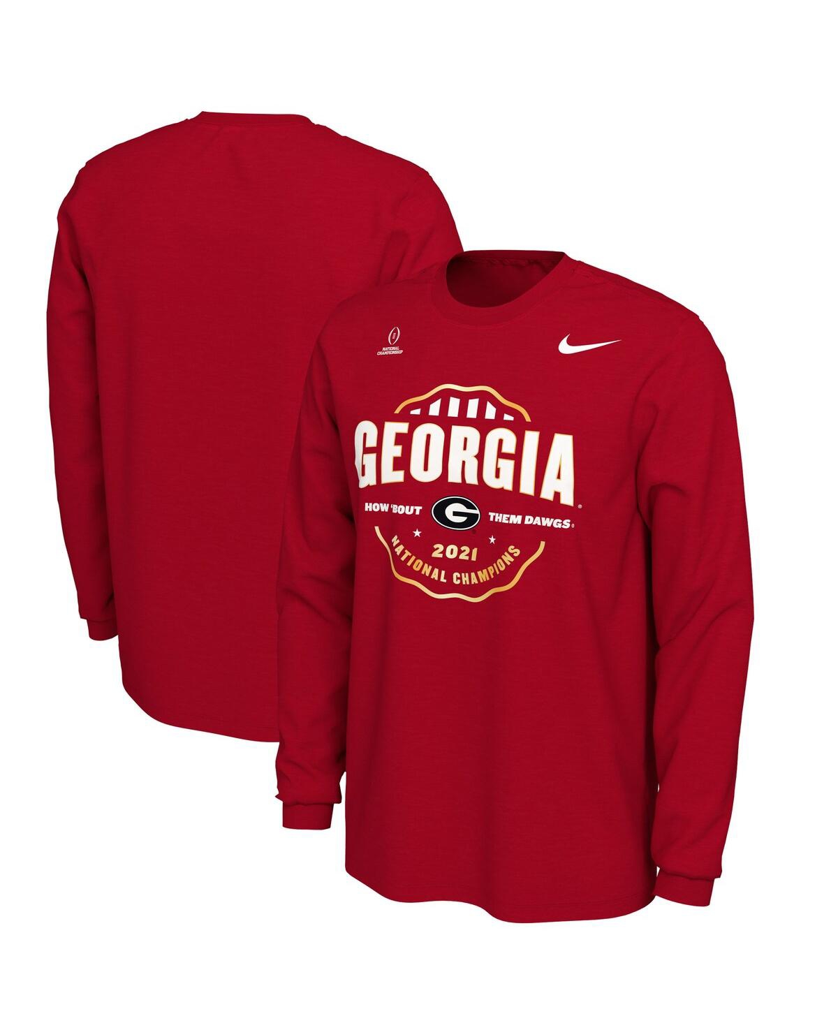 Men's Nike Red Georgia Bulldogs College Football Playoff 2021 National Champions Celebration Long Sleeve T-shirt