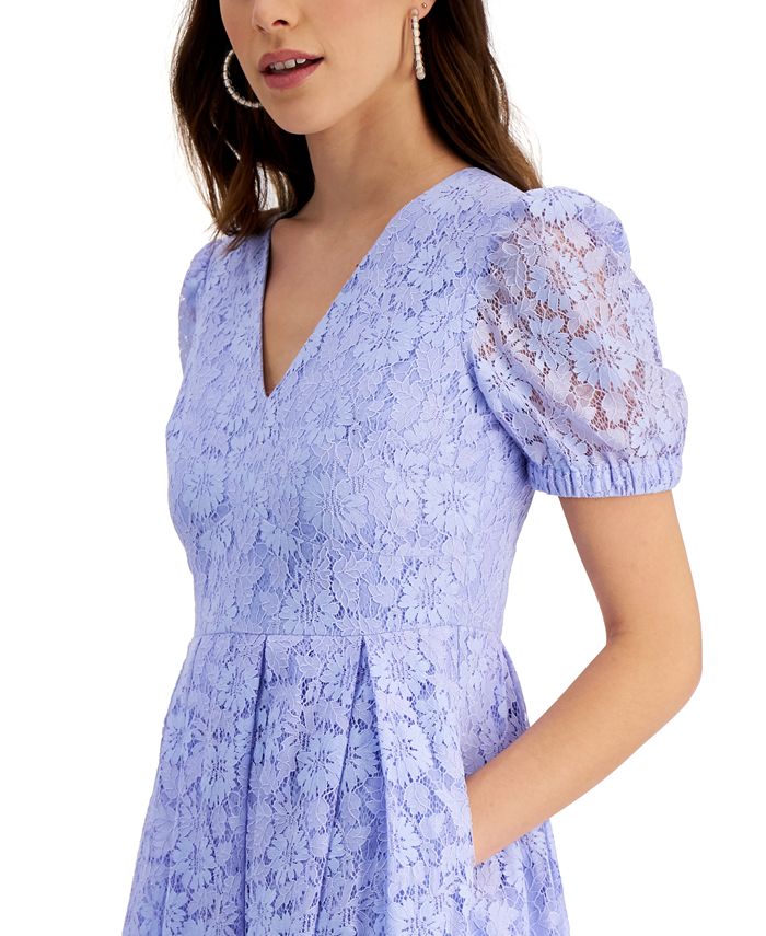 Kensie Vestito Corto In Pizzo Floreale, Nero, Taglia 48 Donna, Mini Abito Elegante Per Serate E Ufficio
