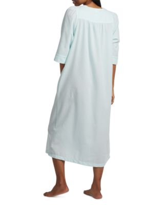 Long Zipper Embroidered Seersucker Robe