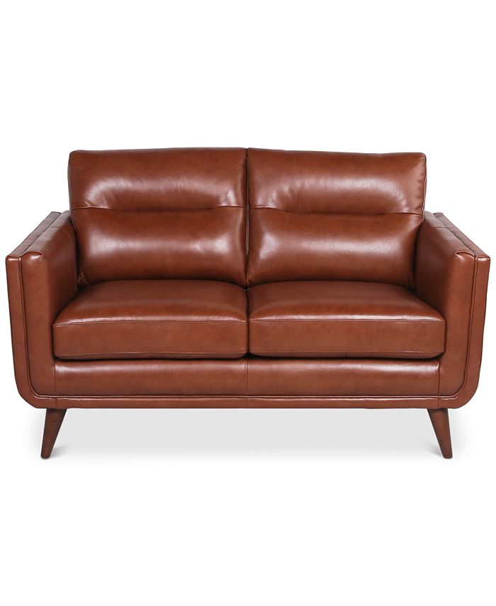 Macy's CLOSEOUT! Madysson Tufted Back Leather Loveseat, Created for