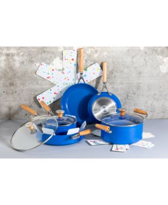 Photo 1 of Brooklyn Steel Co. Atmosphere 12-Pc. Cookware Set
Set includes:
8" fry pan, approx. dimensions: 15"L x 8"W x 2.7"H
10" fry pan, approx. dimensions: 17.6"L x 10"W x 2.8"H
2.5-qt. saucepan with lid, approx. dimensions: 12"L x 6.5"W x 5"H
4-qt. sauté pan wit