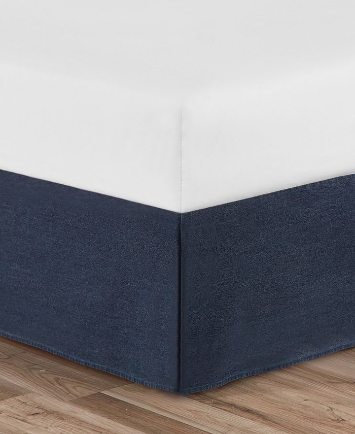 Denim bed skirt best sale queen
