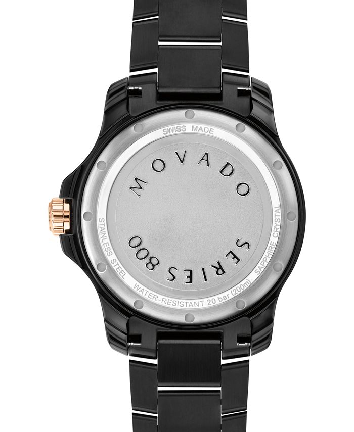 Movado Series 800 Men's Swiss Black PVD Bracelet Watch 40mm Macy's