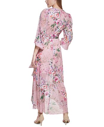 Eliza J Floral-Print Belted Dress - Macy's