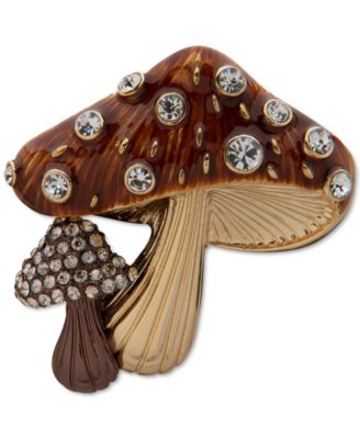 Anne Klein - Gold-Tone Crystal Mushroom Pin