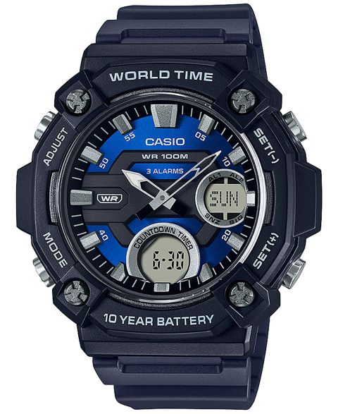 Мужские часы Casio Analog Digital Black Resin Strap Watch 48mm