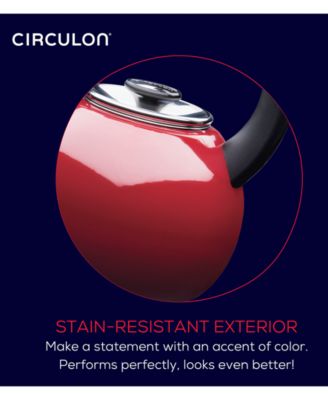 Enamel on Steel 2-Qt. Whistling Teakettle with Flip-Up Spout