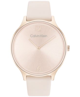 Calvin Klein - Women's Blush Leather Strap Watch 38mm