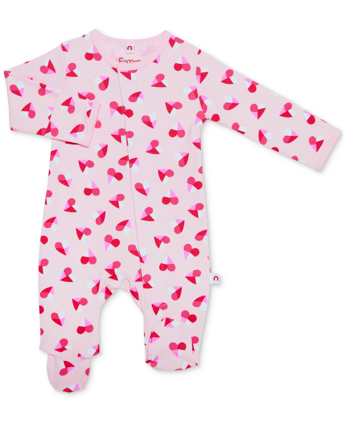 Easy Magnetic Close Baby Girls Magnetic Footed Coverall In Follow Your Heart