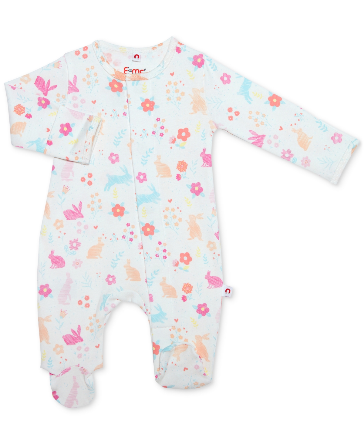 Easy Magnetic Close Baby Girls Magnetic Footed Coverall In Hoppin' Good Time