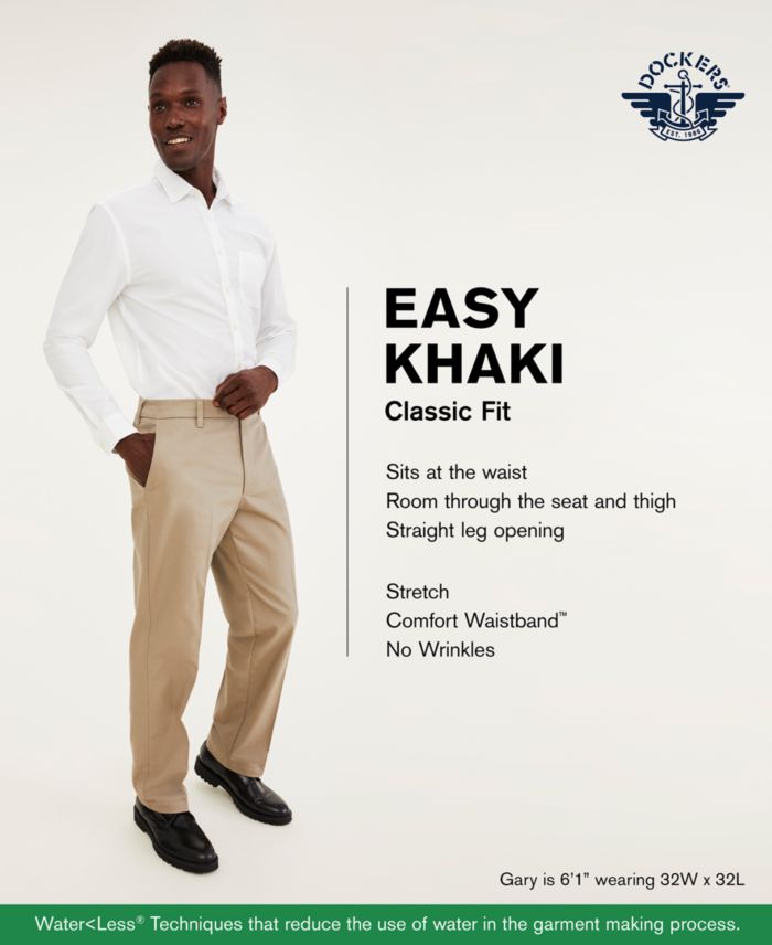 Dockers Mens Easy Classic Fit Khaki Stretch Pants