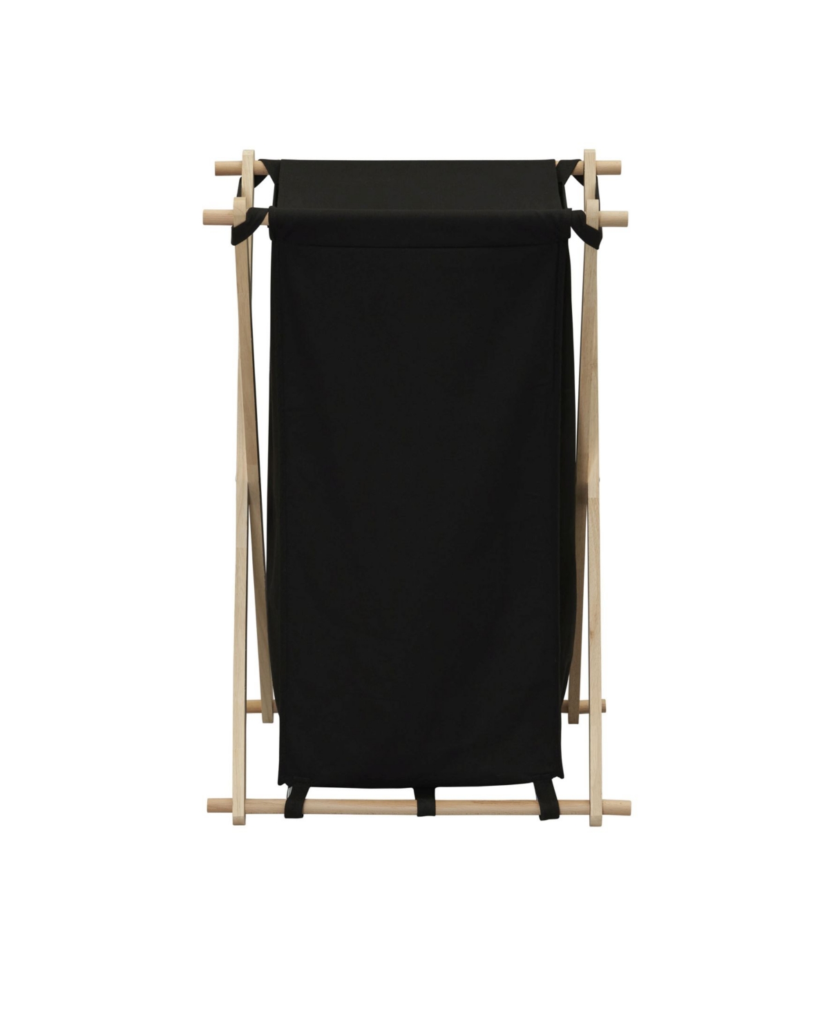 Household Essentials X-frame Wood Laundry Hamper In Black