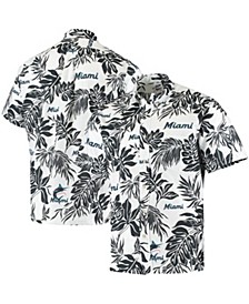 Men's White Miami Marlins Aloha Button-Down Shirt