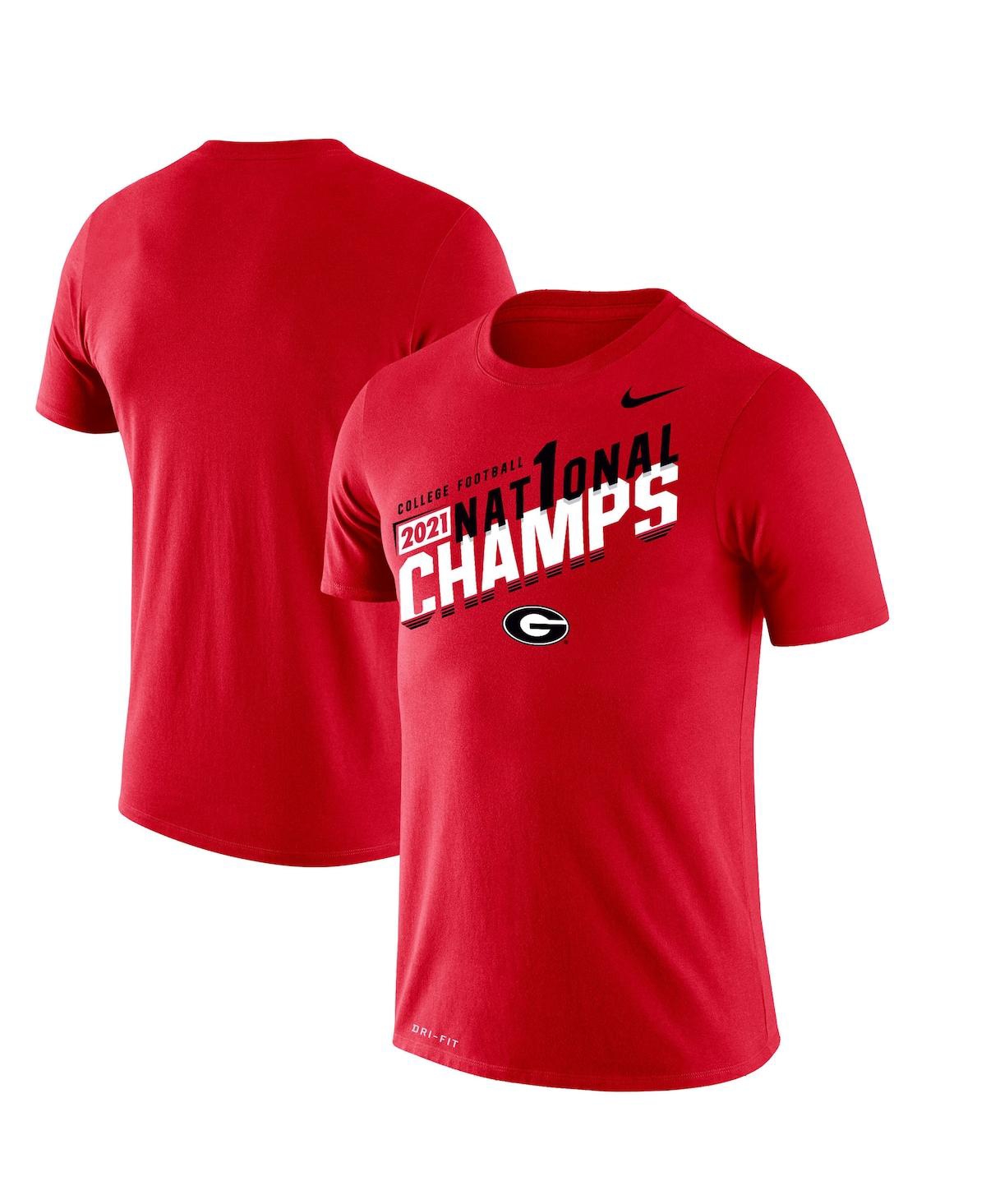 Men's Nike Red Georgia Bulldogs College Football Playoff 2021 National Champions Slant T-shirt