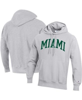 Men's Heather Gray Miami Hurricanes Team Arch Reverse Weave Pullover Hoodie