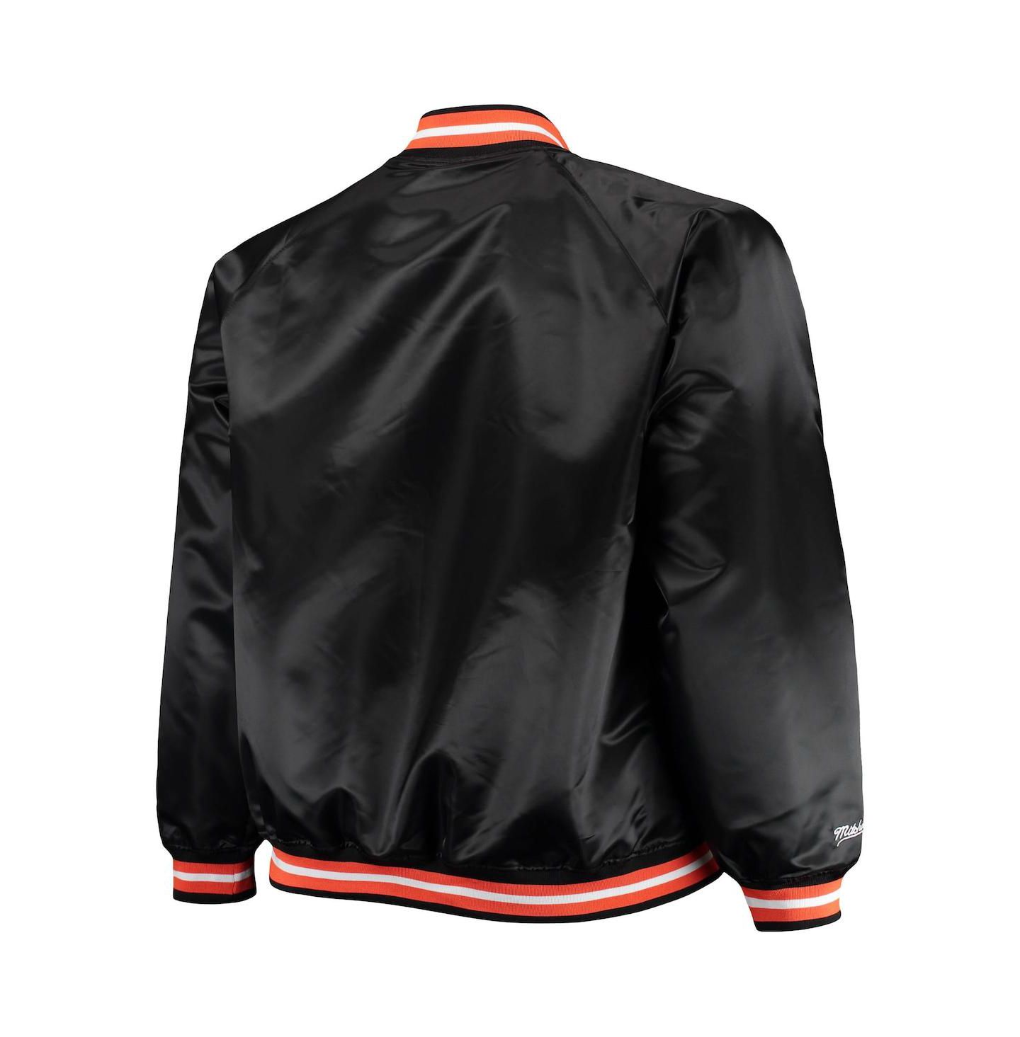 Мужская куртка Mitchell & Ness Black Phoenix Suns Big and Tall Hardwood Classics Raglan Satin Full-Snap — фото 4