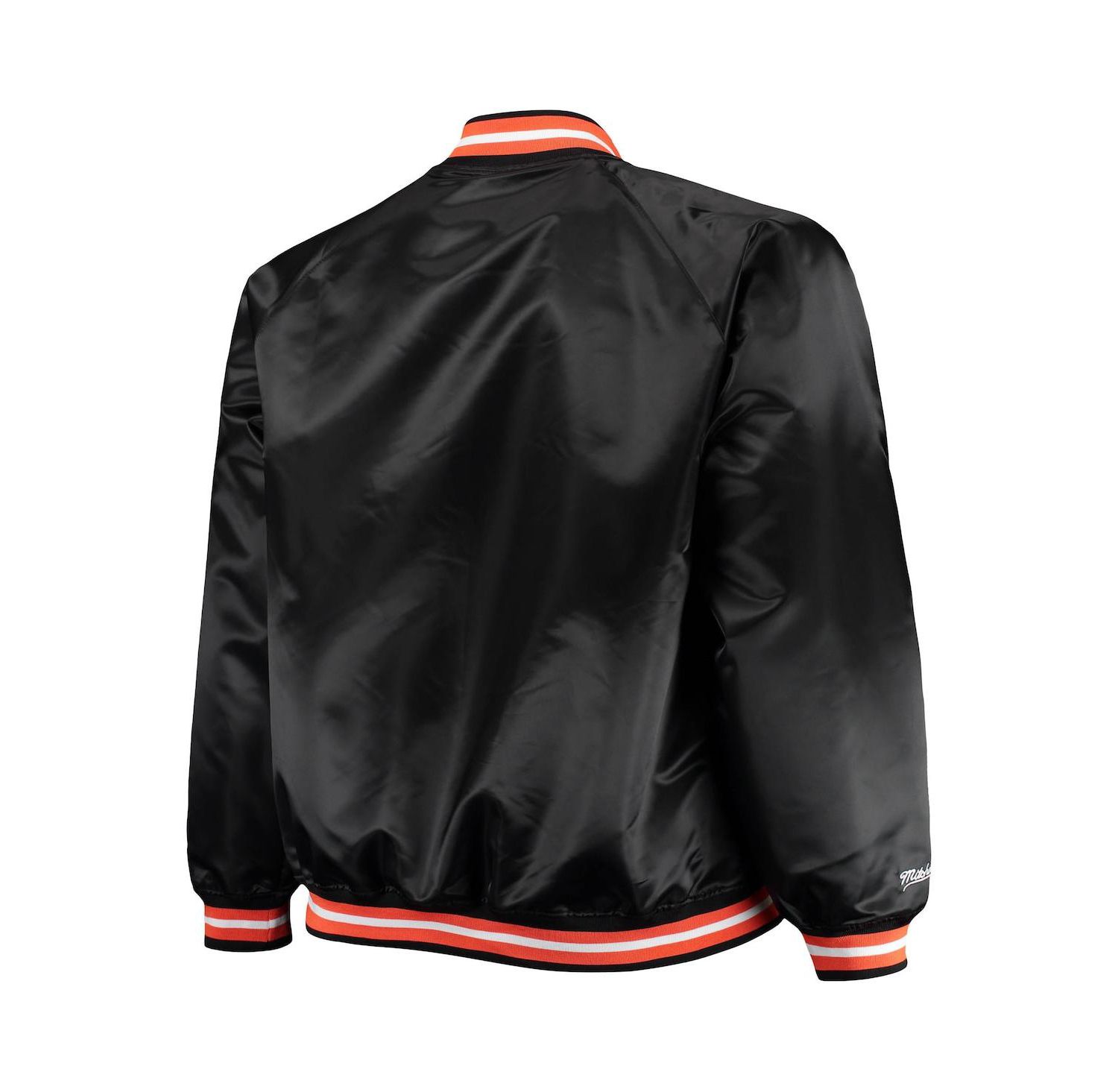 Men's Black Phoenix Suns Big and Tall Hardwood Classics Raglan Satin Full-Snap Jacket