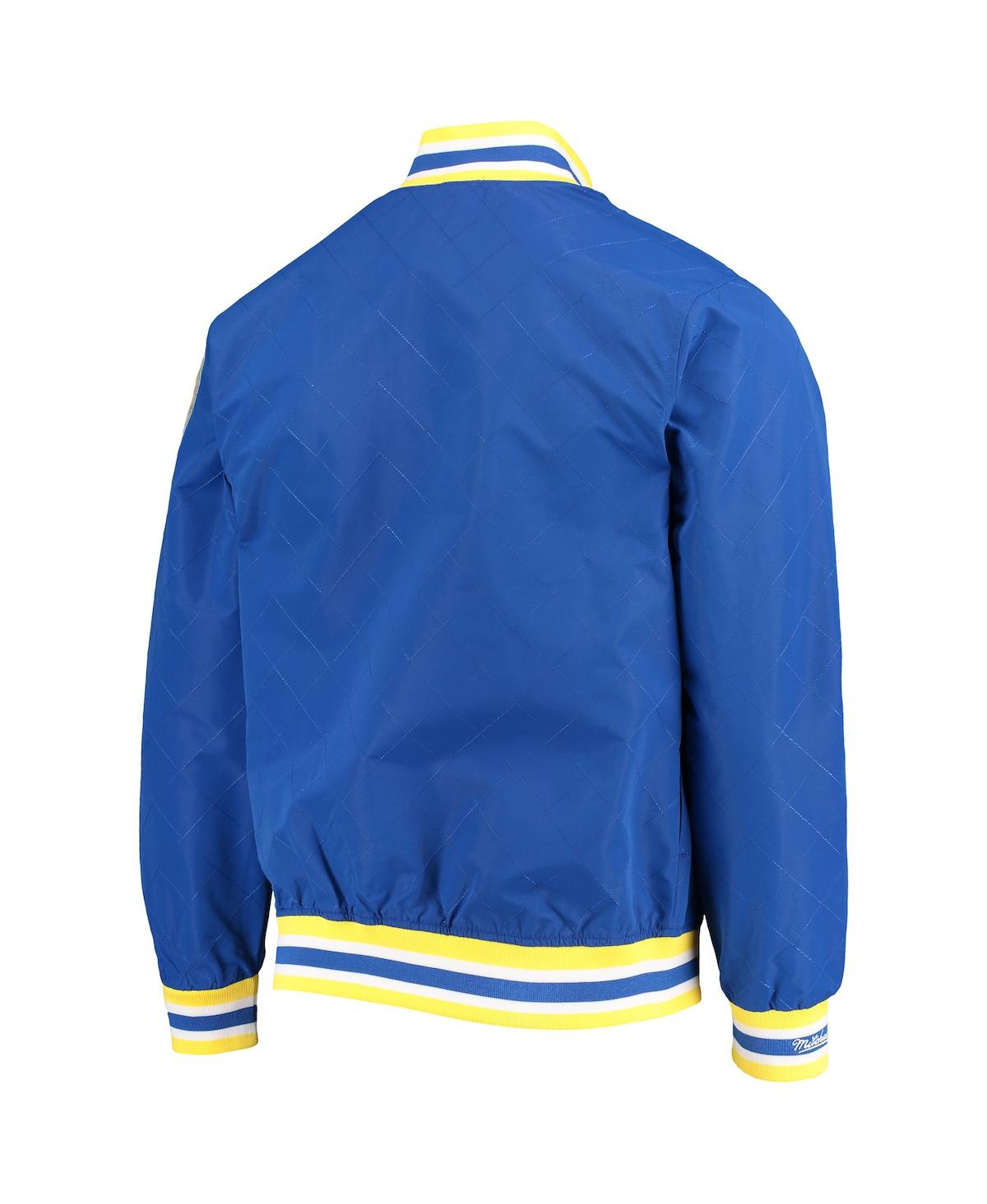 Men's Golden State WarriorsMitchell & Ness Hardwood Classics 75th Anniversary Authentic Warmup Full-Snap Jacket - Royal