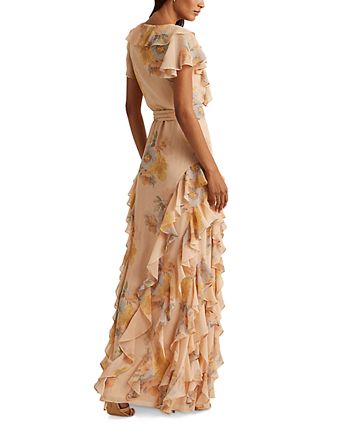Lauren Ralph Lauren Floral Crinkled Georgette Gown & Reviews 