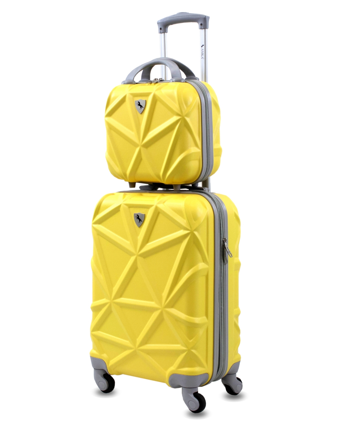 Amka Gem 2-pc. Carry-on Hardside Cosmetic Luggage Set In Yellow