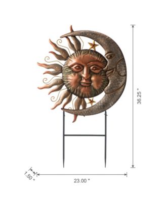 36.25" Sun and Moon Yard Stake or Wall Decor
