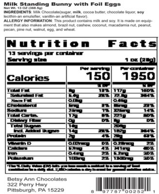 Milk Chocolate Standing Bunny, Set of 2