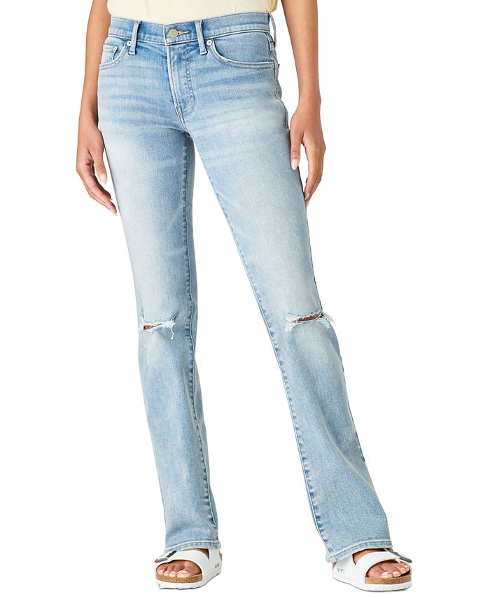 Lucky Brand Mid-Rise Bootcut Ripped Jeans - Macy's