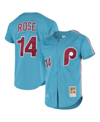 Men's Philadelphia Phillies Pete Rose Mitchell & Ness Light Blue  Cooperstown Collection Authentic Jersey